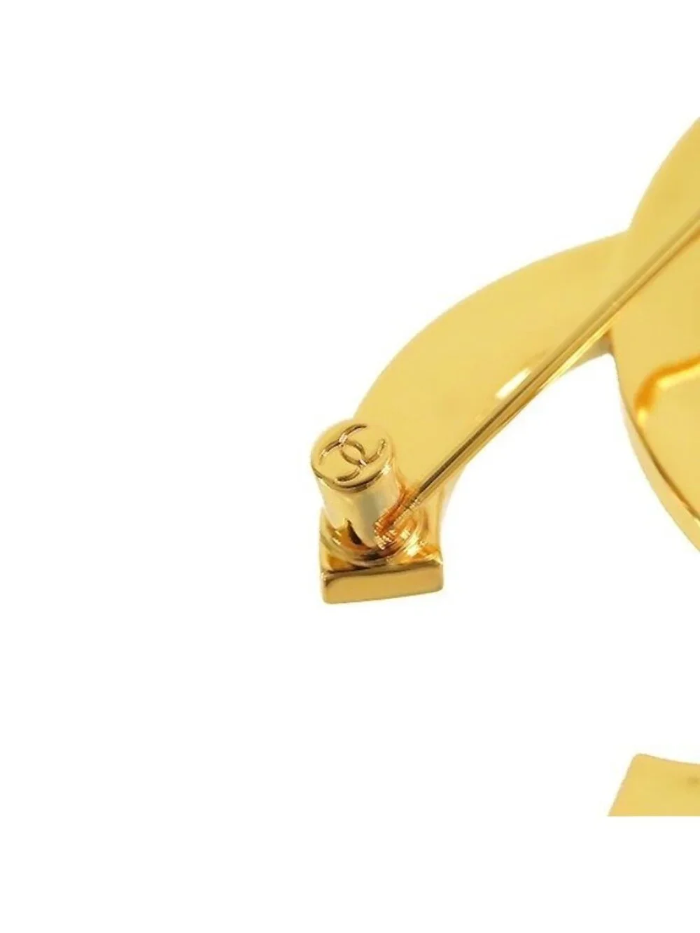 Chanel CC Logo Pin Brooch Gold Metal